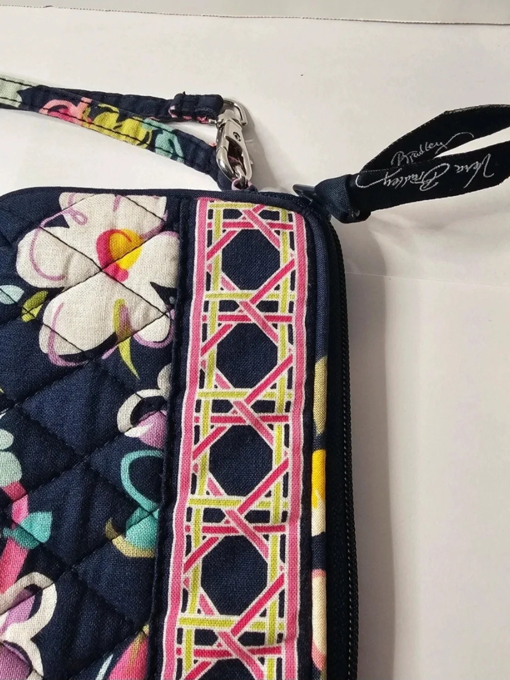 Vera Bradley Navy Floral Quilted Wristlet and Case Set